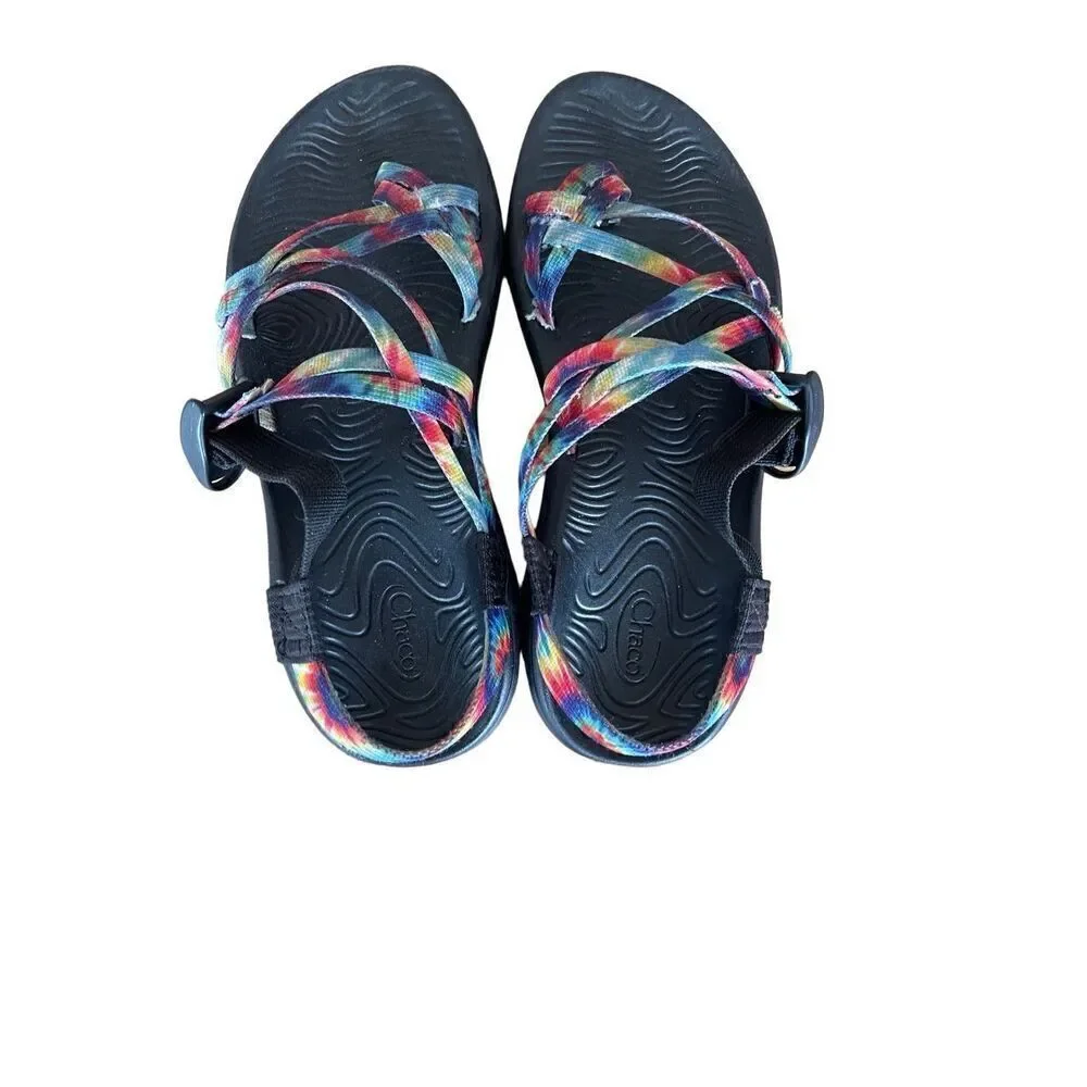 Chaco Womens Multicolor Open Toe Z/VOLV X2 Tie Dye Strappy Sandal Size 9